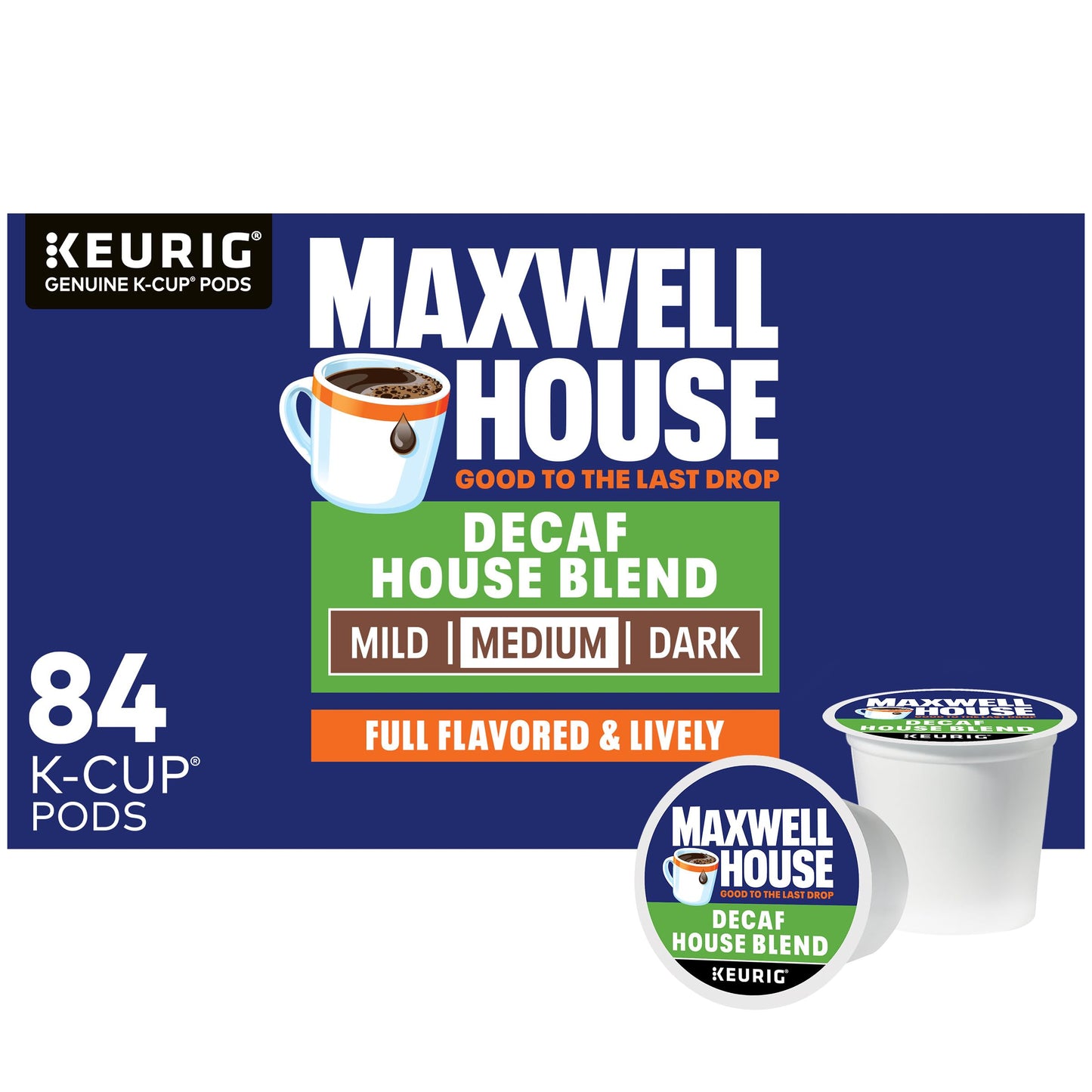 Maxwell House Decaf House Blend Medium Roast K-Cup Coffee Pods 84 ct