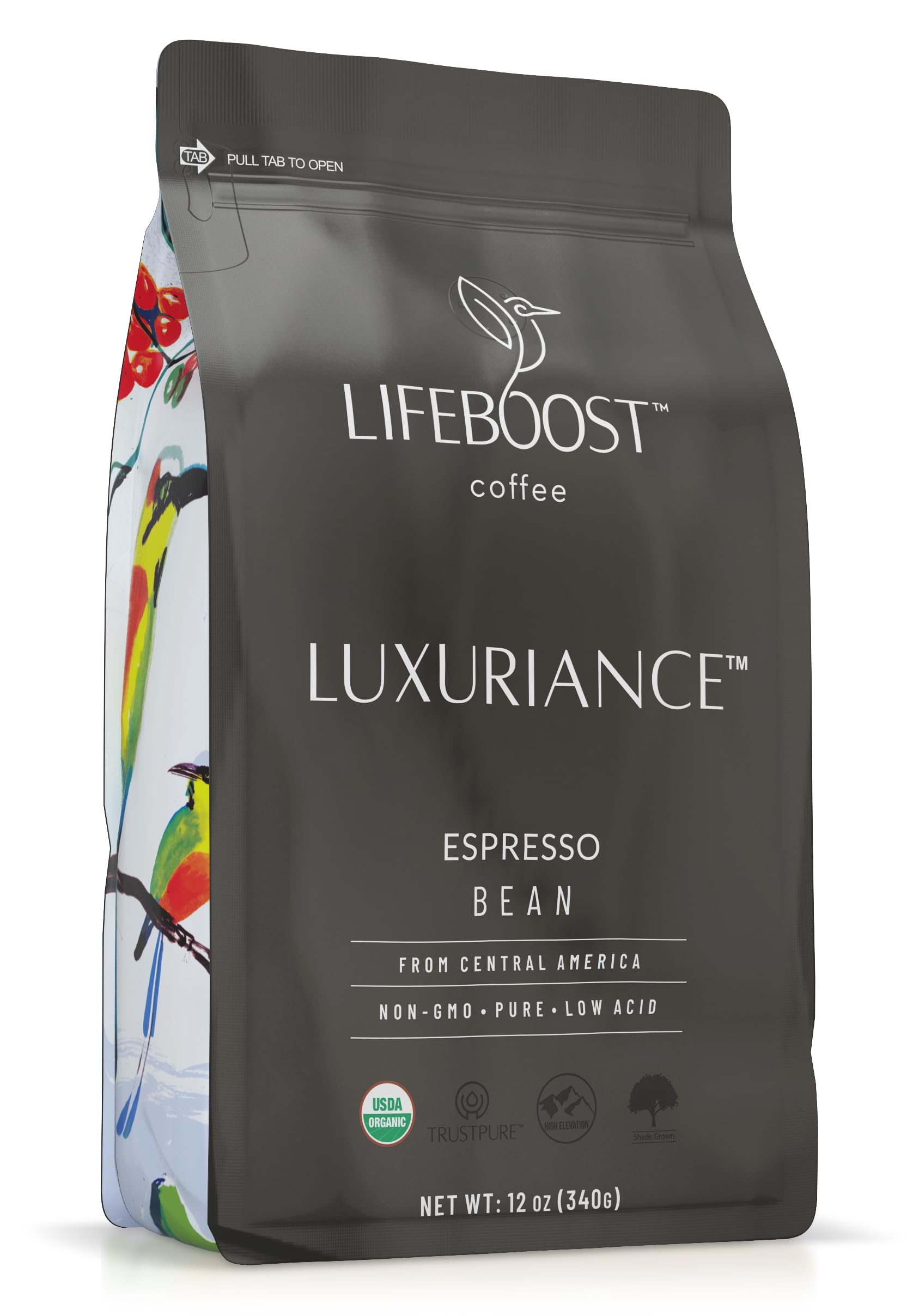 Lifeboost Organic Espresso Whole Bean Coffee - Low Acid Espresso Coffe