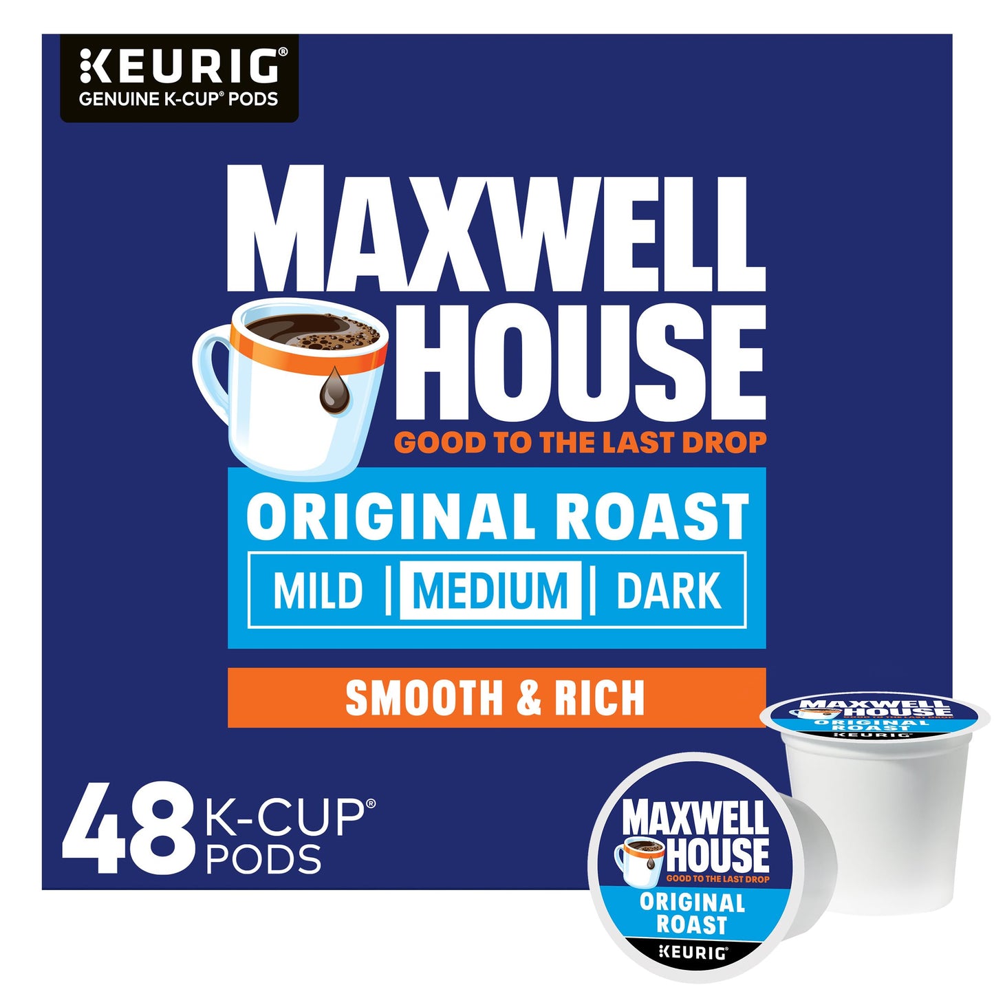 Maxwell House Original Roast Medium Roast K-Cup Coffee Pods 48 ct